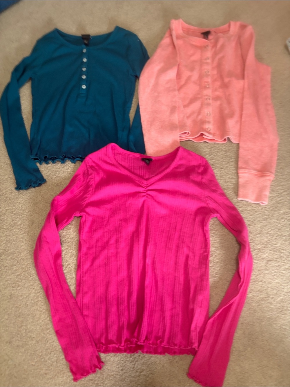 Art Class Girls size Large - 3 Ribbed Long-Sleeve Tops
